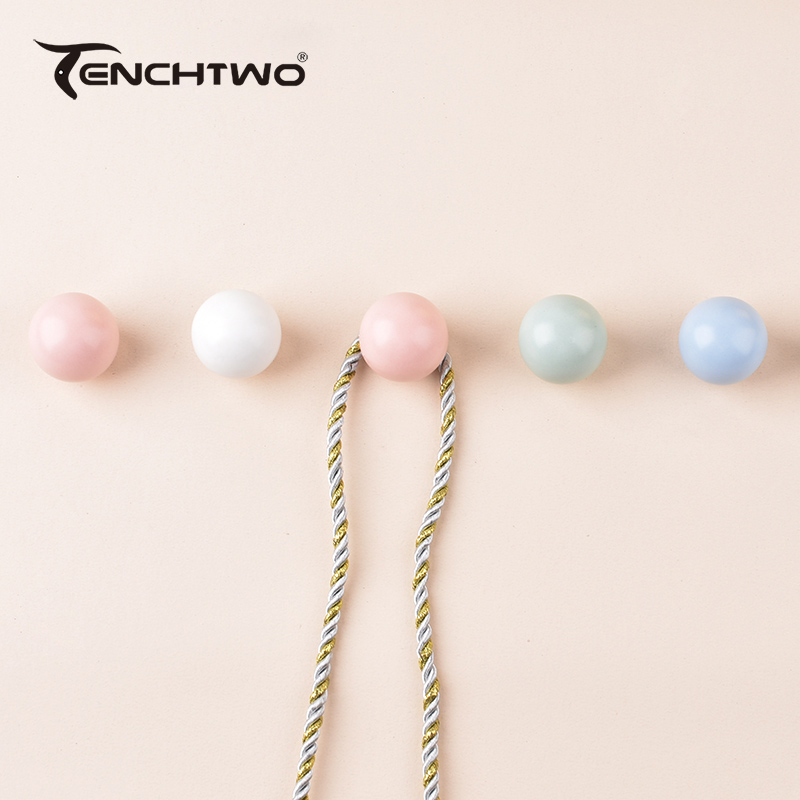 Furniture Hardware Lock - Round Ceramic Hook Clothes Hanger Hook