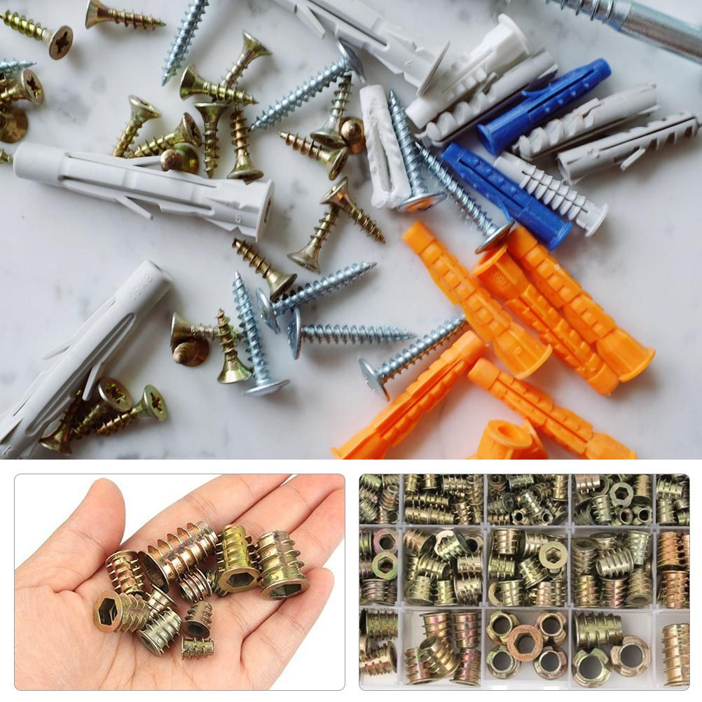 Furniture Hardware Threaded Inserts - 50Pcs Zinc Alloy Hex Socket Threaded