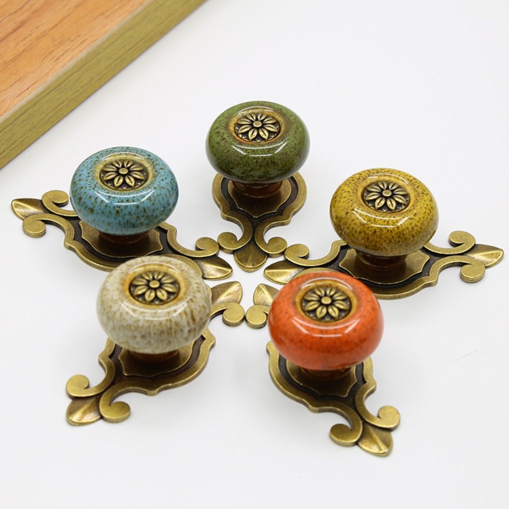 Furniture Hardware China - Creative Single Hole Ceramic Knob Ethnic