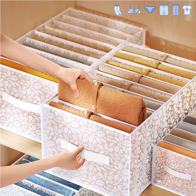 Drawer Organizer Peg - Jeans Compartment Storage Box Closet Clothes