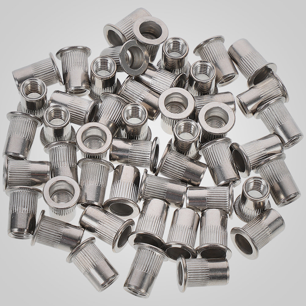 Furniture Hardware Threaded Inserts - 10pcs Stainless Steel Flat Head Rivet