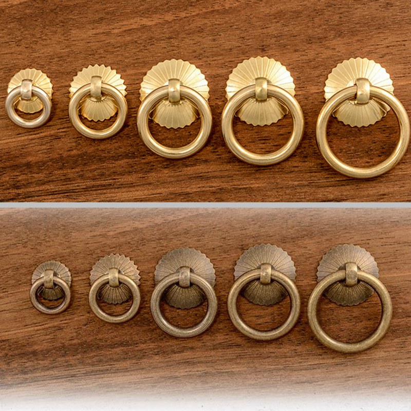 Furniture Hardware China - Vintage Brass Cabinet Ring Knobs Pulls