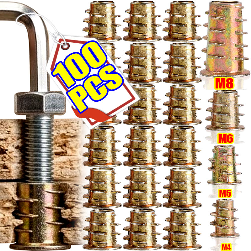 Furniture Hardware Threaded Inserts - Internal External Thread Furnitured Nuts Zinc
