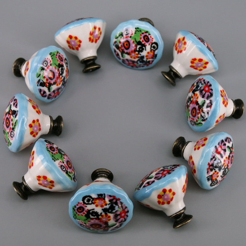 Unique Furniture Hardware - 10PCS Colored Ceramic Knobs Unique Furniture