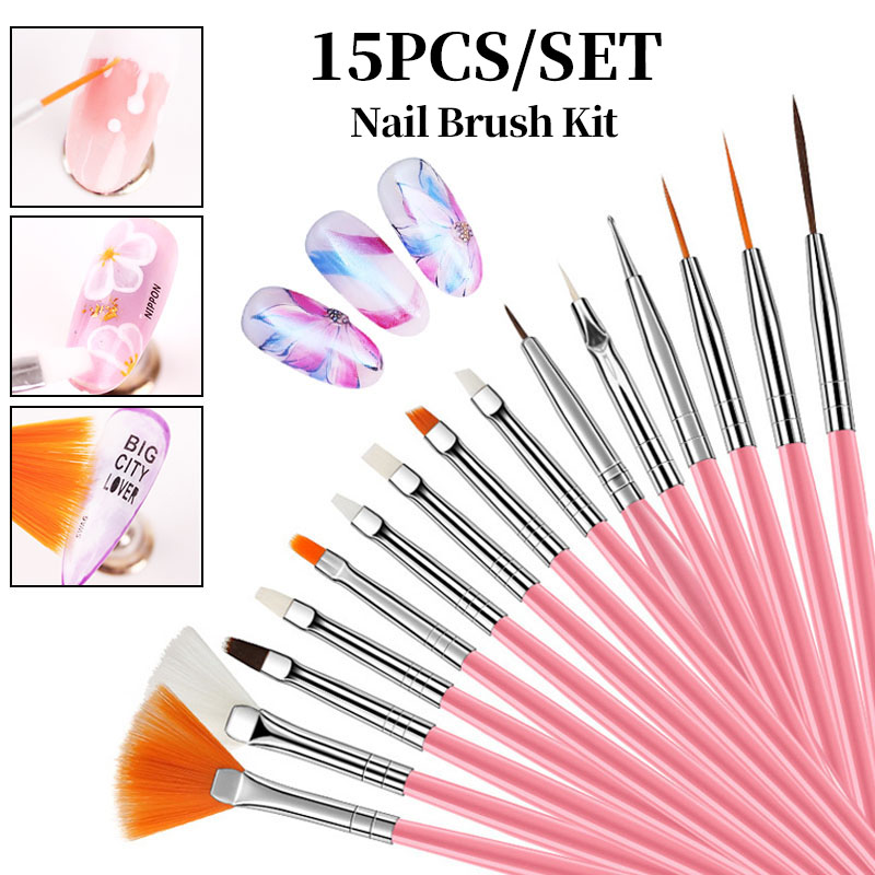 Furniture Hardware Nails - LINMANDA 15 Pink Nail Art Brushes