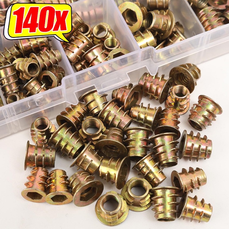 Furniture Hardware Threaded Inserts - Carbon Steel Threaded Inserts Nuts Hex