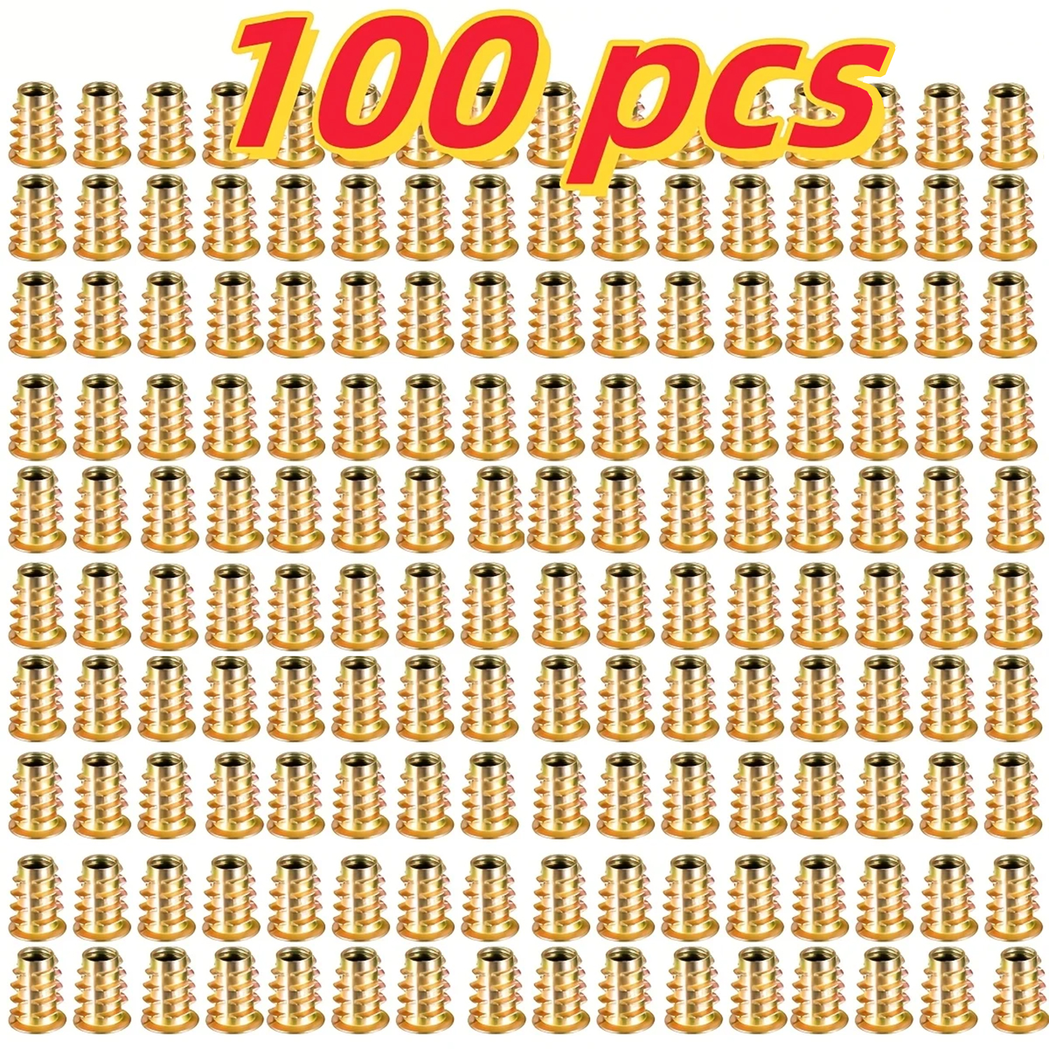 Furniture Hardware Threaded Inserts - 100-Pack M4/M5/M6 Threaded Insert Nuts Hex