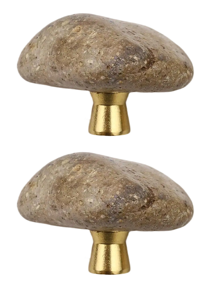 Unique Furniture Hardware - 2 Pcs Unique Creative Natural Stone