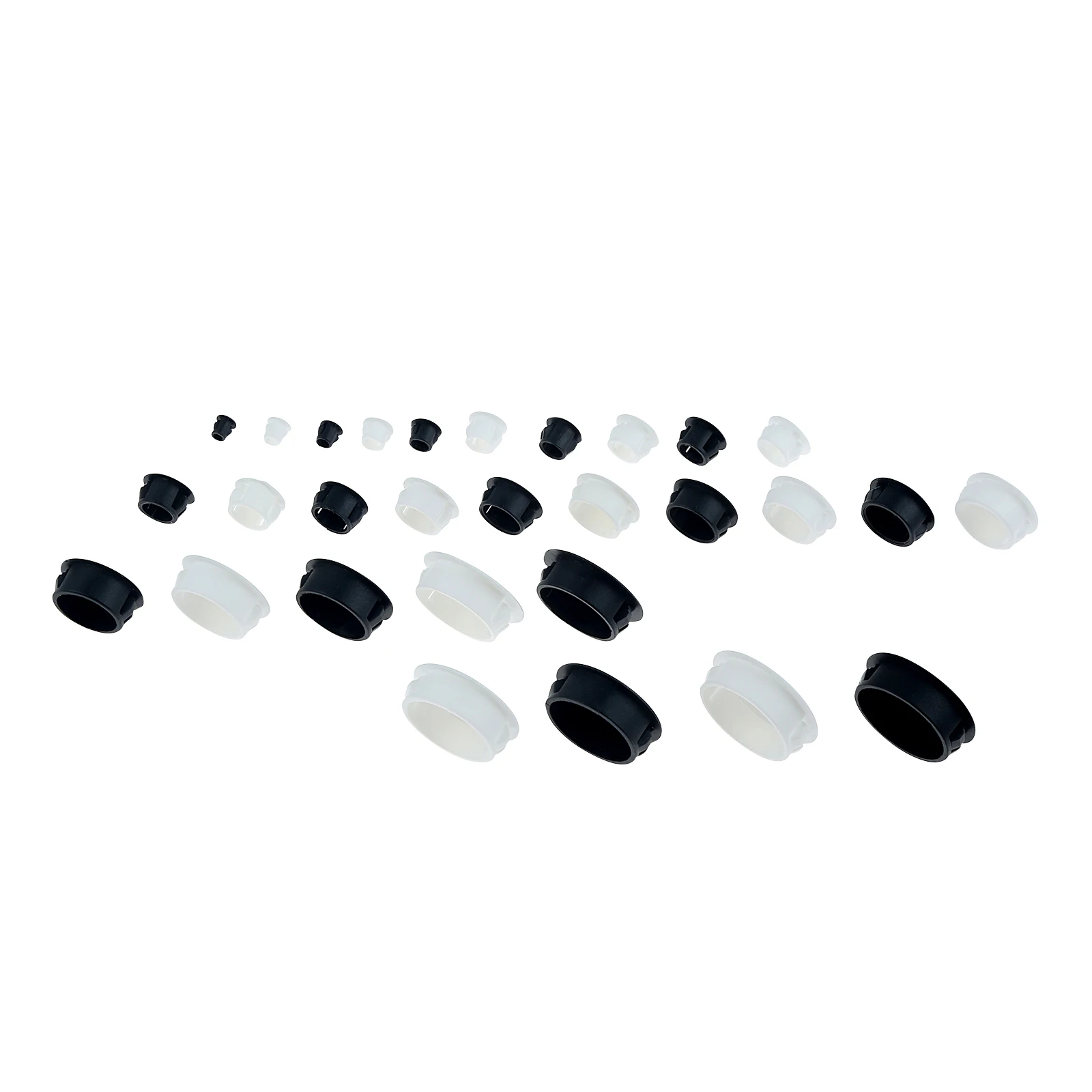 Furniture Hardware Connectors - 50Pcs Black/White Round Plastic Blanking End