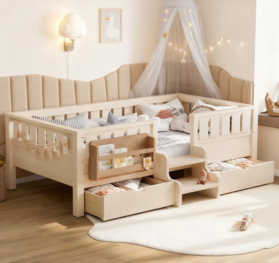 Drawer Slide Pair - Twin Kids Bed with High Rails