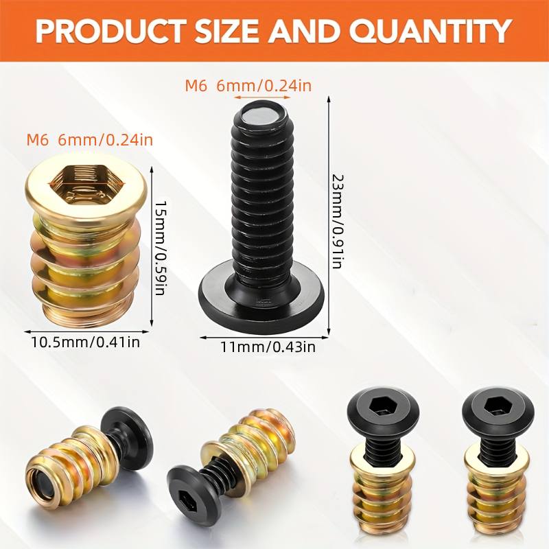 Furniture Hardware Threaded Inserts - 10PCS Nut Threaded Inserts Combination Tool