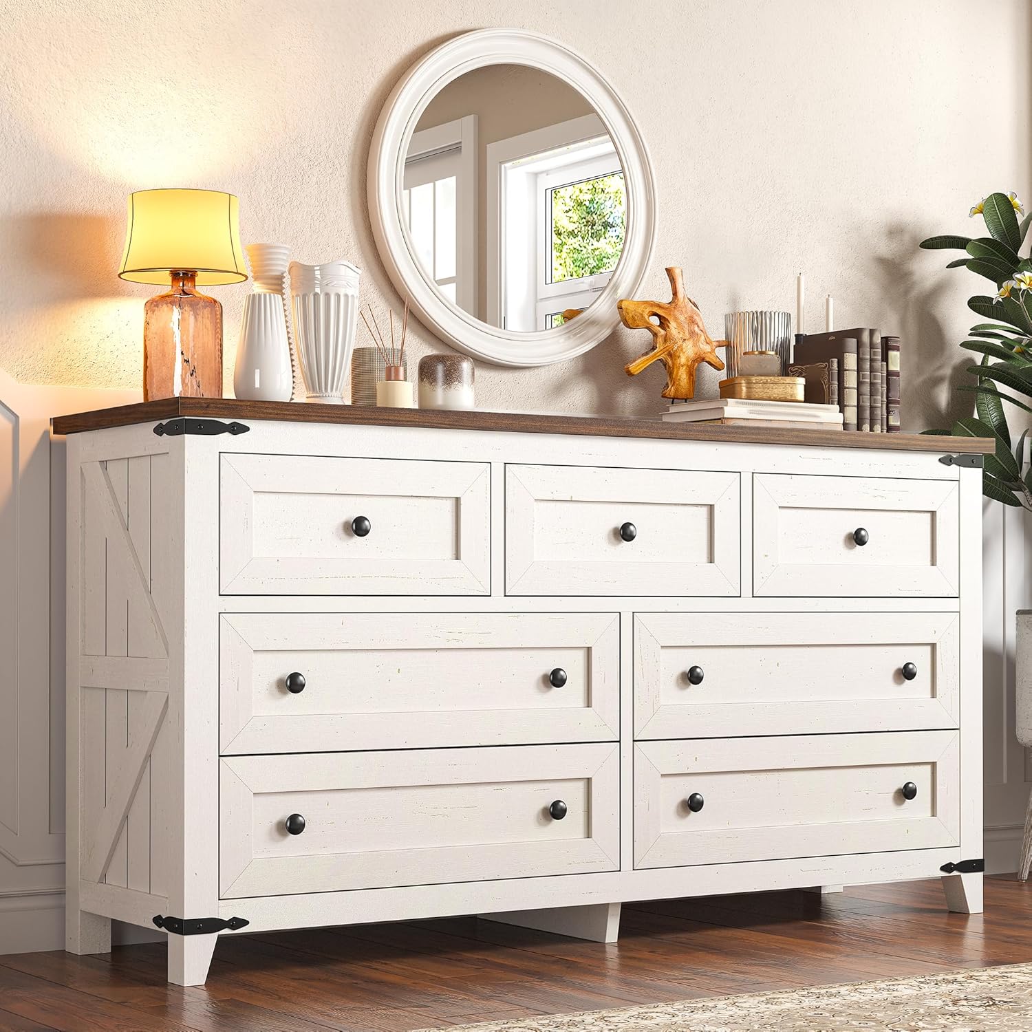 Drawer Slide Pair - Dresser for Bedroom with 7 Drawers
