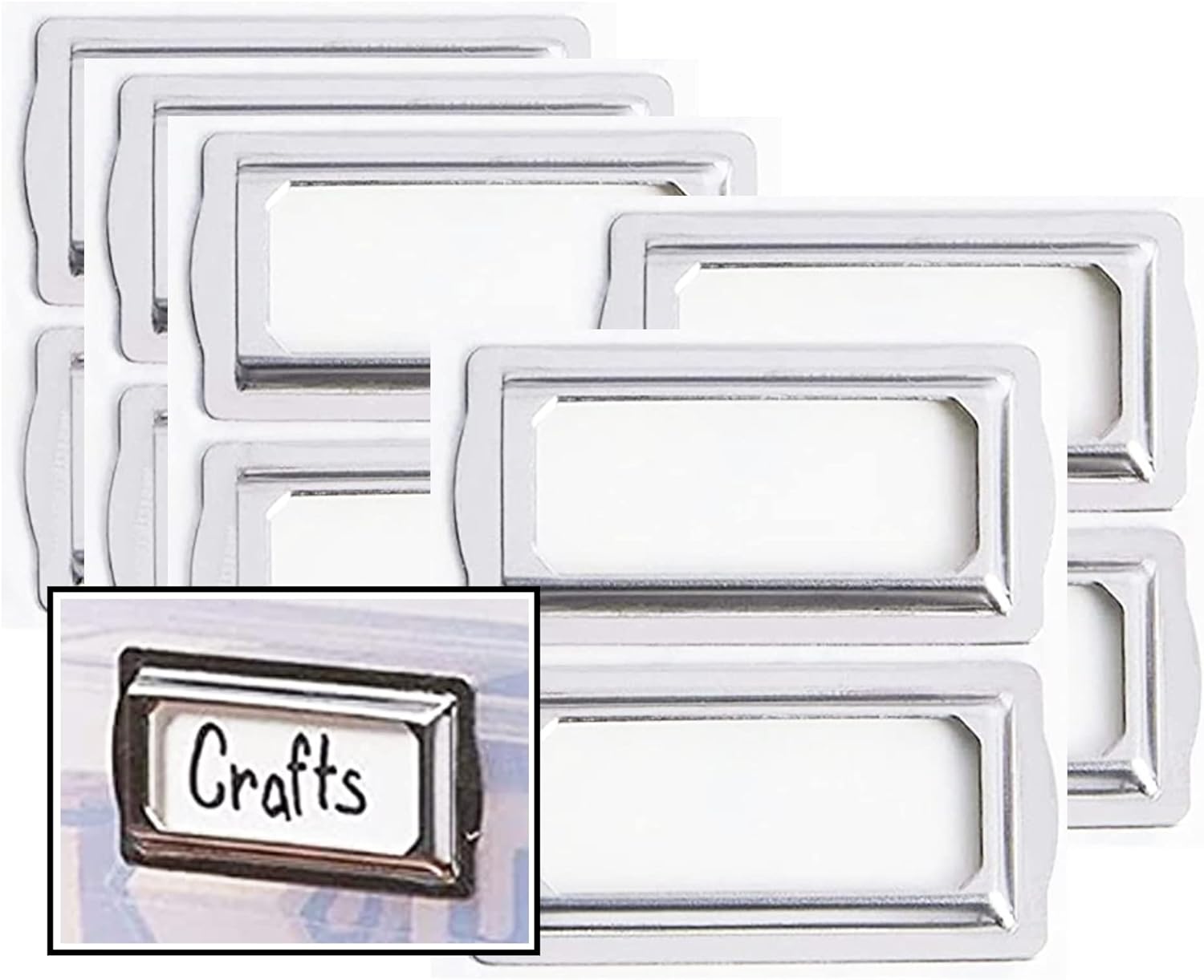 Drawer Organizer Peg - Self Adhesive Metal Bookplates for Books