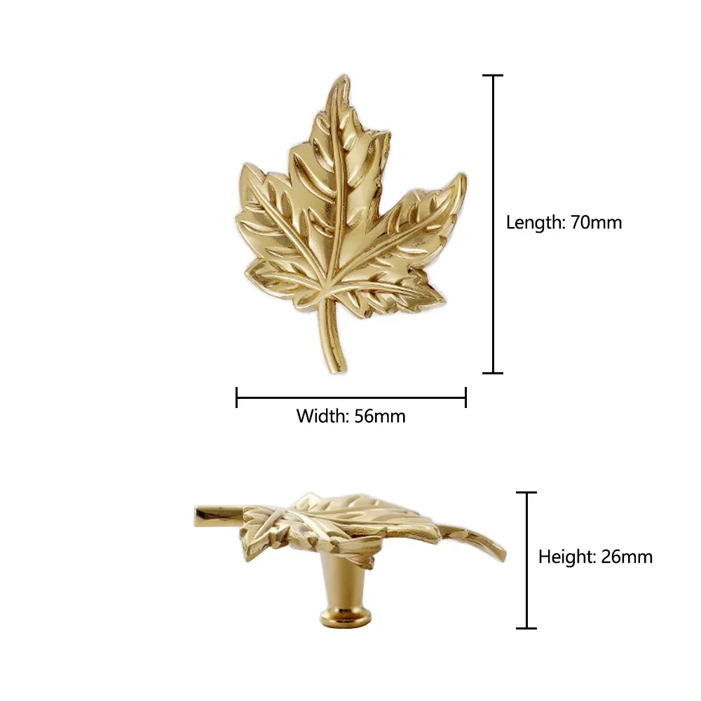 Maple Leaf Brass Cabinet Knobs - огляд і ціна Unique Furniture Hardware