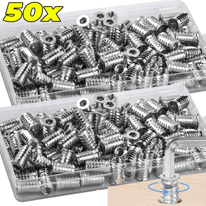 10/50x Threaded Inserts Wood I - огляд і ціна Furniture Hardware Threaded Inserts