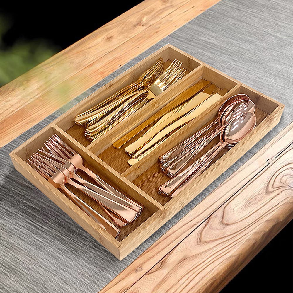 Bamboo Cutlery Divide Storage  - огляд і ціна Drawer Organizer Peg