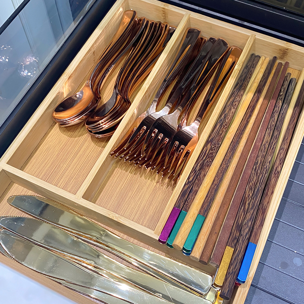 Bamboo Cutlery Divide Storage  - огляд і ціна Drawer Organizer Peg
