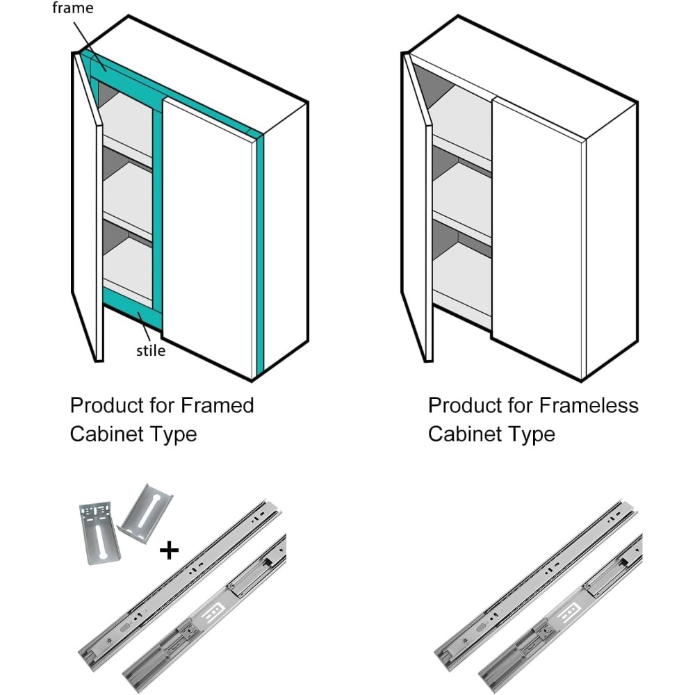 6 Pairs 22 Inch Soft Close Dra - огляд і ціна Drawer Slide Pair