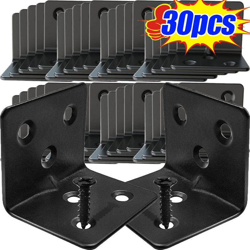 10/30pcs Black L-shaped Right  - огляд і ціна Furniture Hardware Connectors