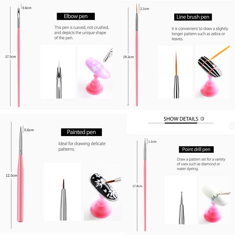 LINMANDA 15 Pink Nail Art Brus - огляд і ціна Furniture Hardware Nails