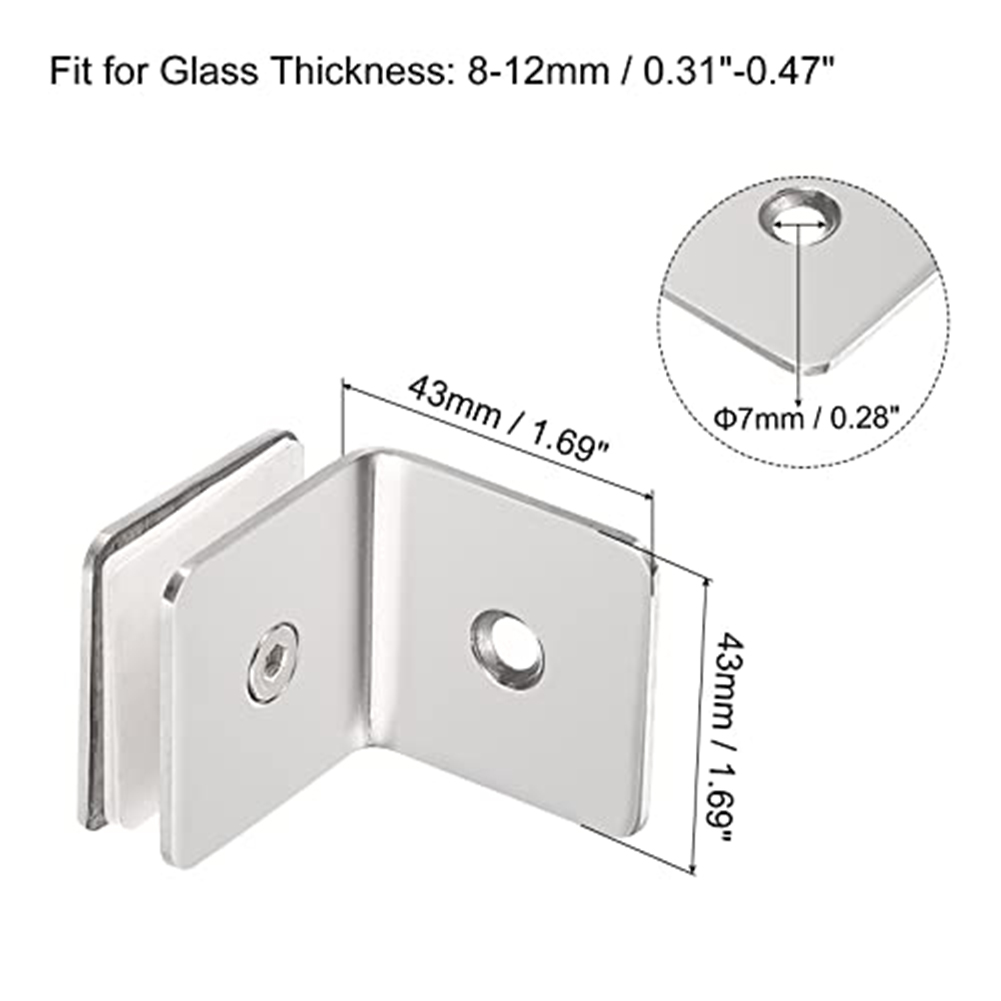 Stainless Steel 90° Glass Fixi - огляд і ціна Furniture Hardware Connectors