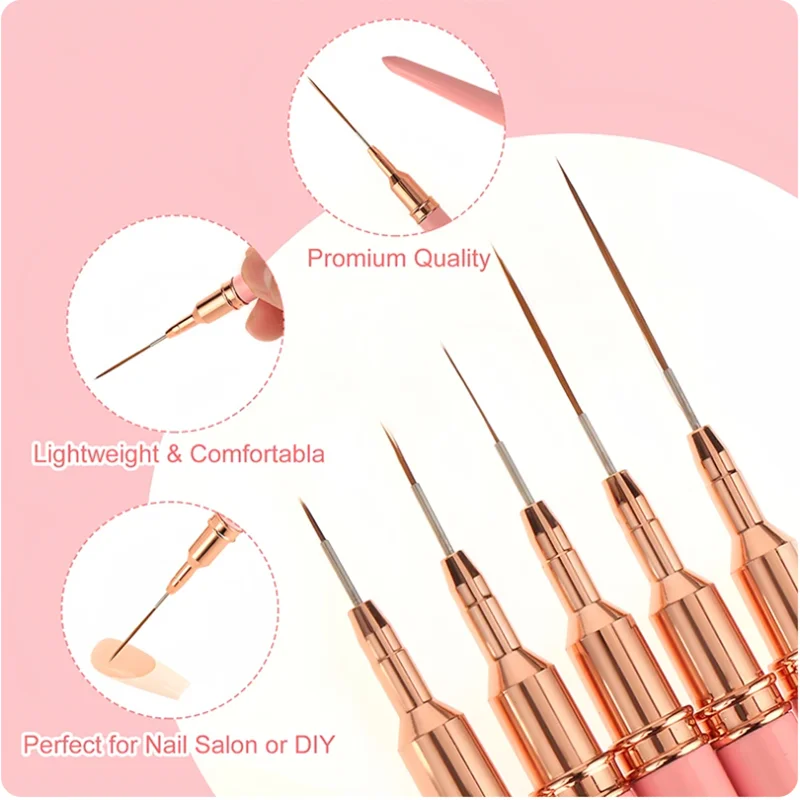 5pc/1set Nail Art Liner Brushe - огляд і ціна Furniture Hardware Nails