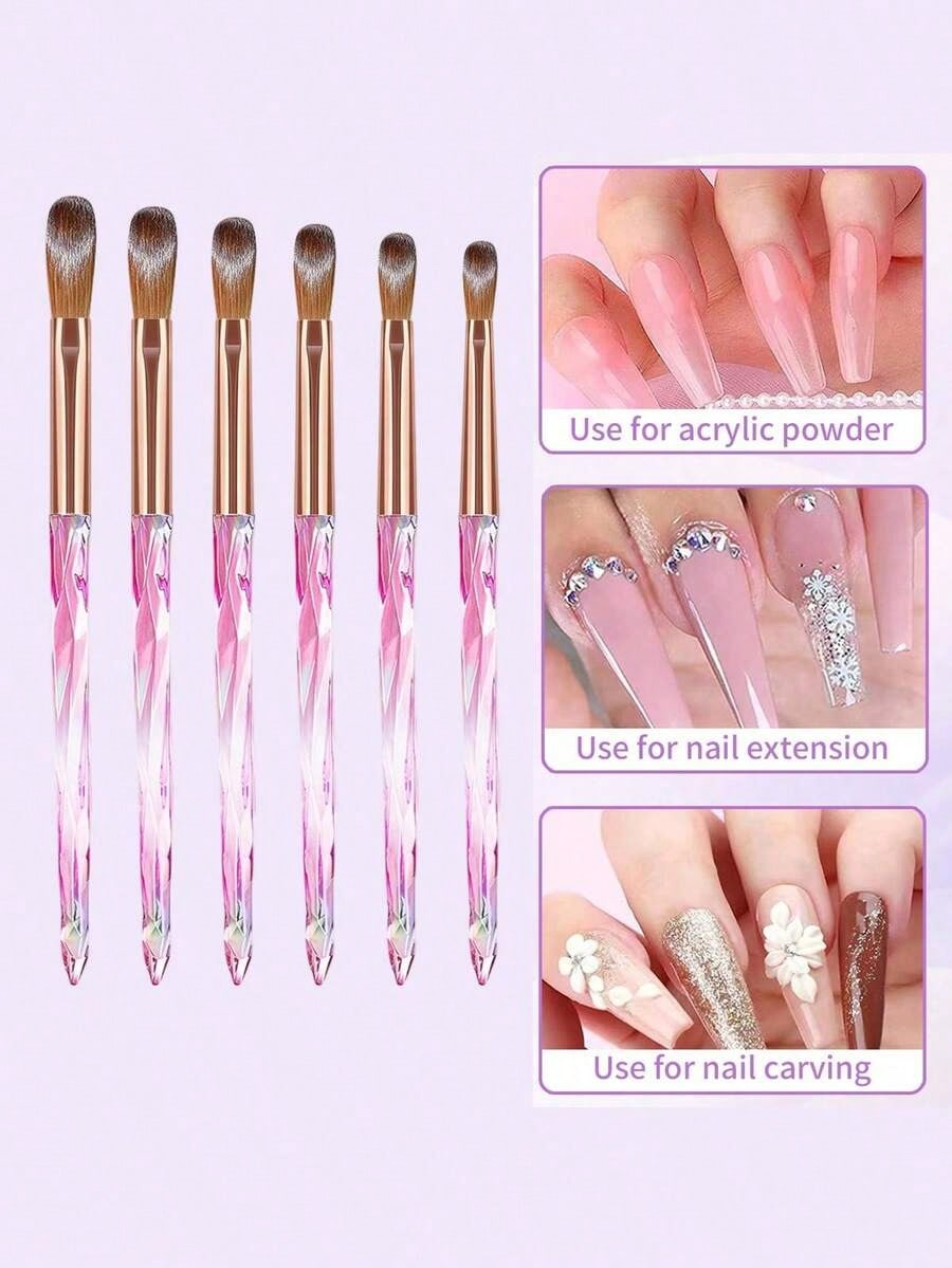 6pcs Acrylic Nail Brush Set, N - огляд і ціна Furniture Hardware Nails