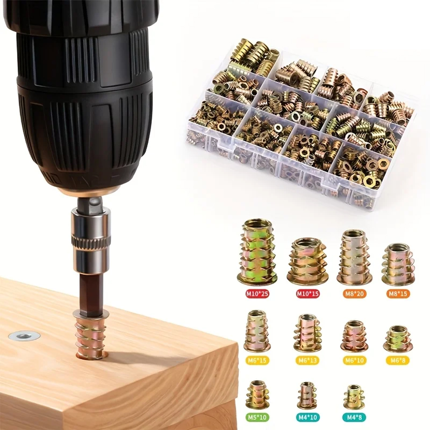 100-Pack M4/M5/M6 Threaded Ins - огляд і ціна Furniture Hardware Threaded Inserts