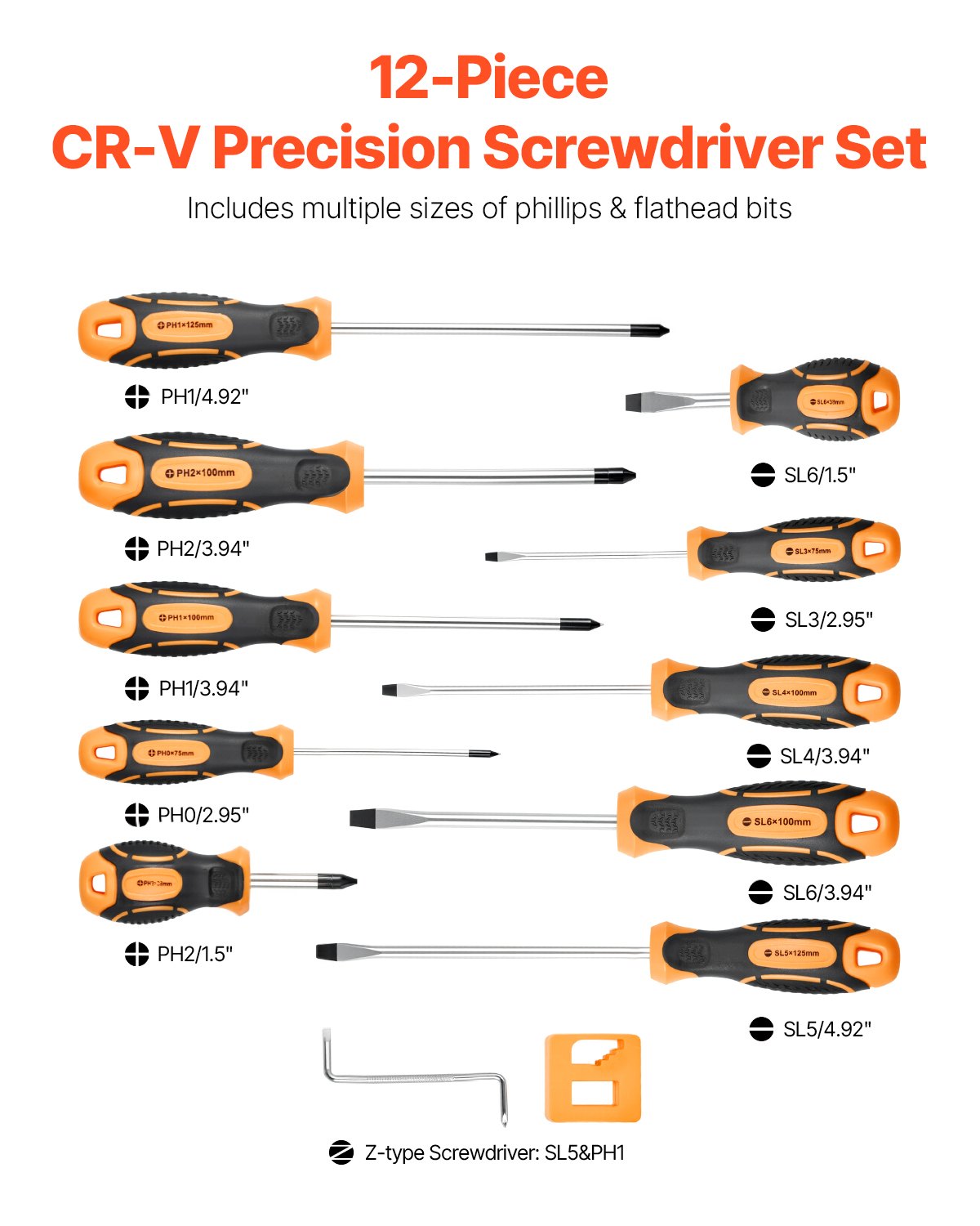 Manual Screw Driver Kit 12-Pie - огляд і ціна Furniture Screw Type
