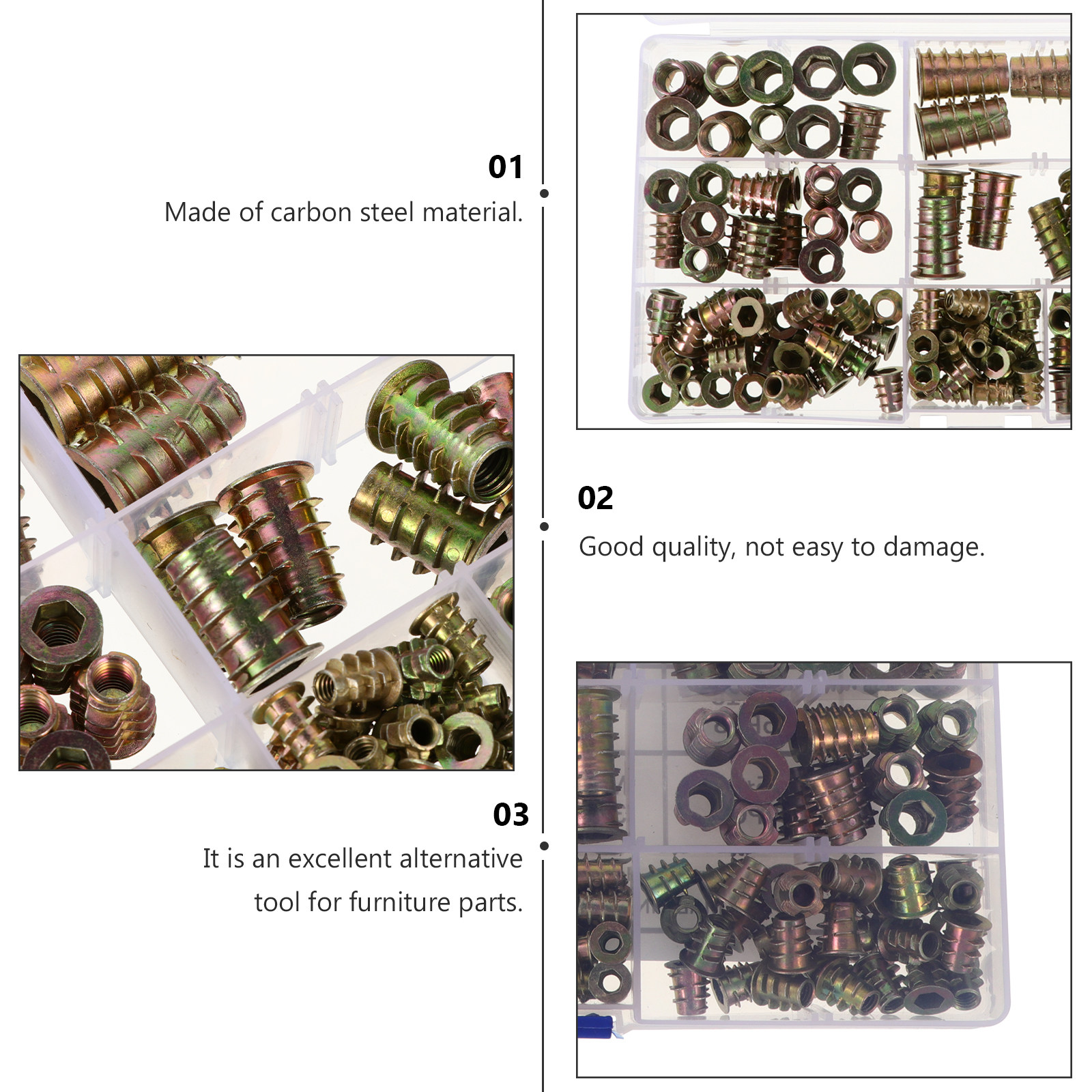 120Pcs Furniture T-Nut Set Ins - огляд і ціна Furniture Hardware Threaded Inserts