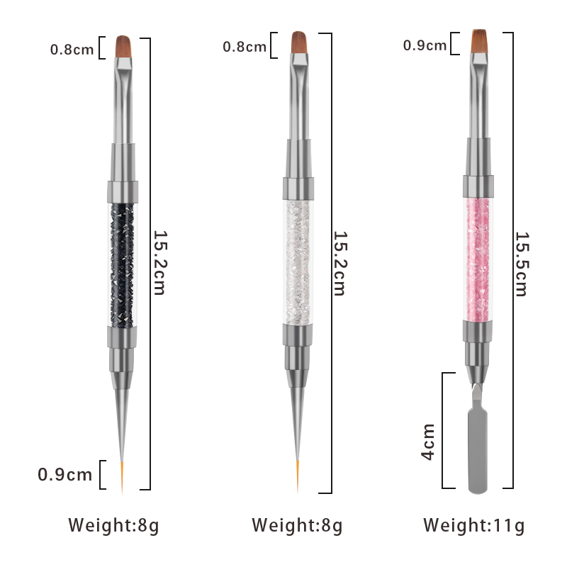 1pcs Nail Art Brush Double End - огляд і ціна Furniture Hardware Nails