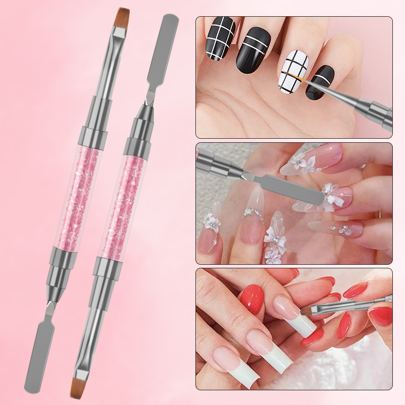 1pcs Nail Art Brush Double End - огляд і ціна Furniture Hardware Nails
