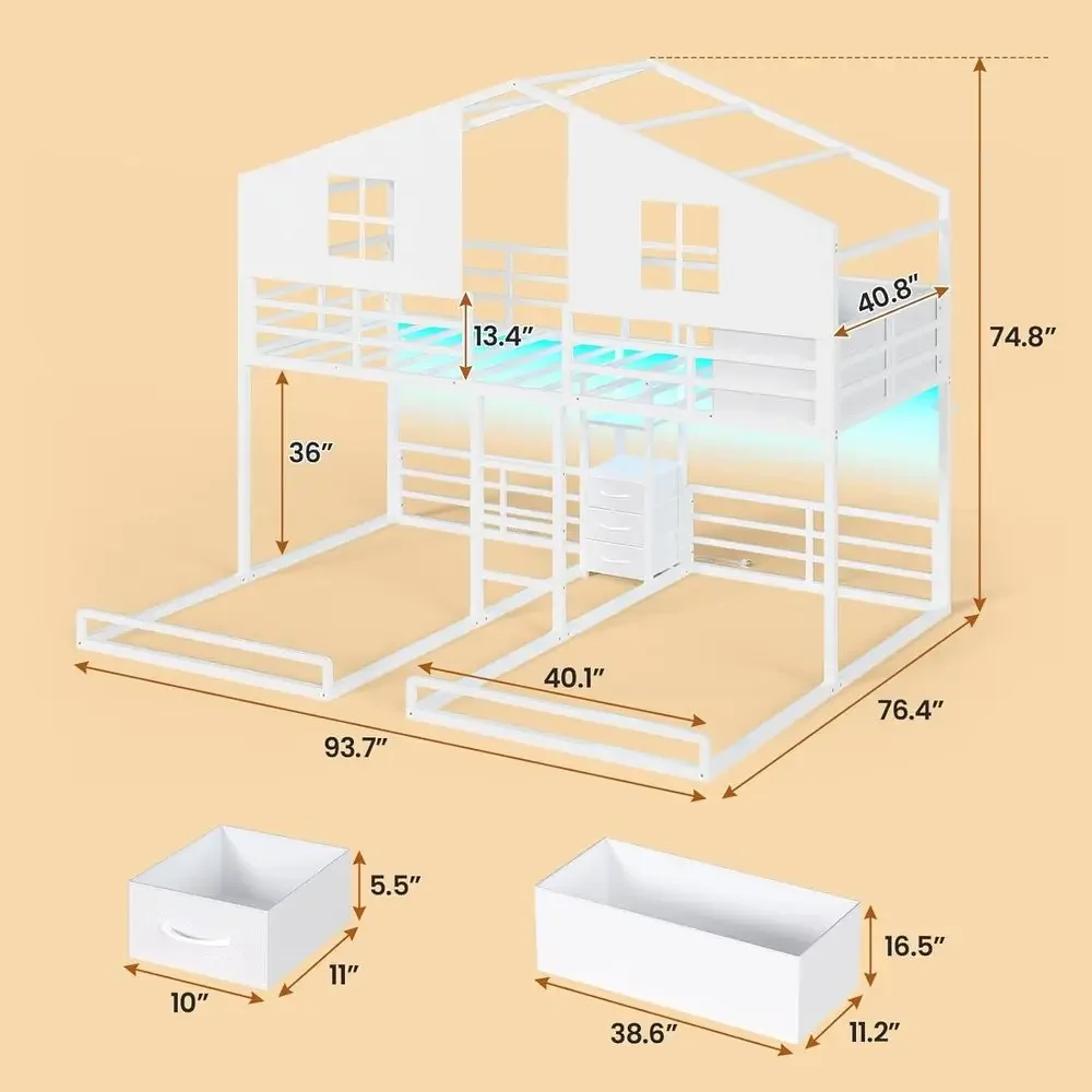 Twin Size House-Shaped Bunk Be - огляд і ціна Drawer Slide Pair