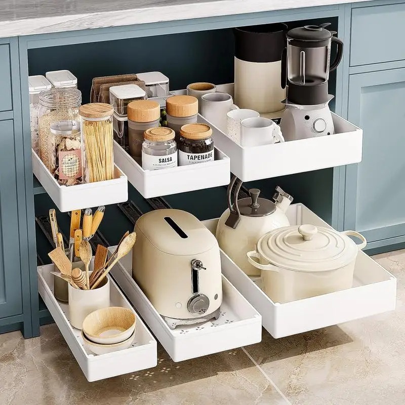 1-2pcs Kitchen Organizer Pull  - огляд і ціна Drawer Slide Pair