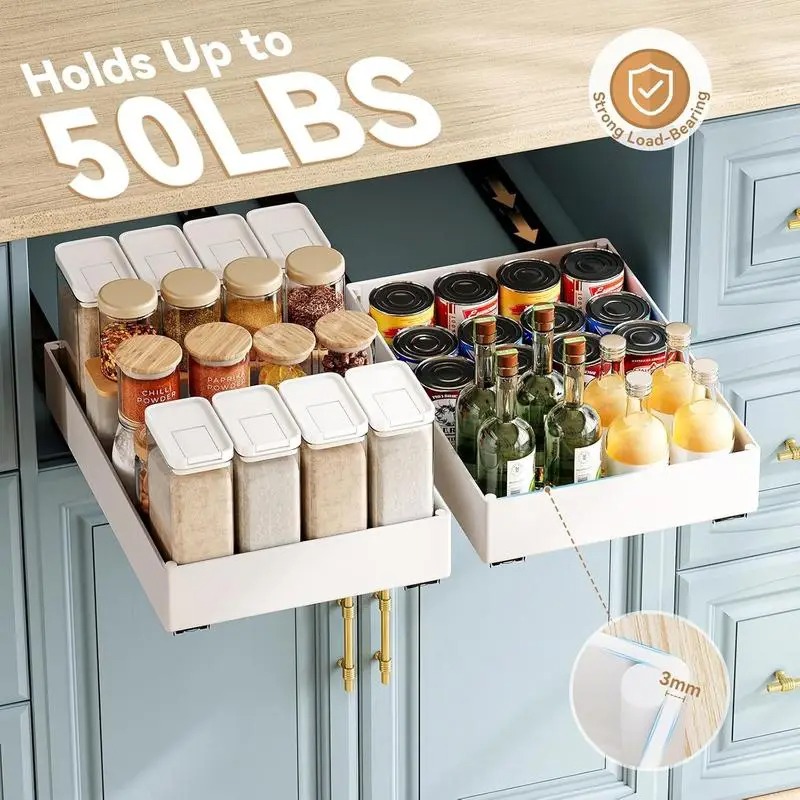 1-2pcs Kitchen Organizer Pull  - огляд і ціна Drawer Slide Pair