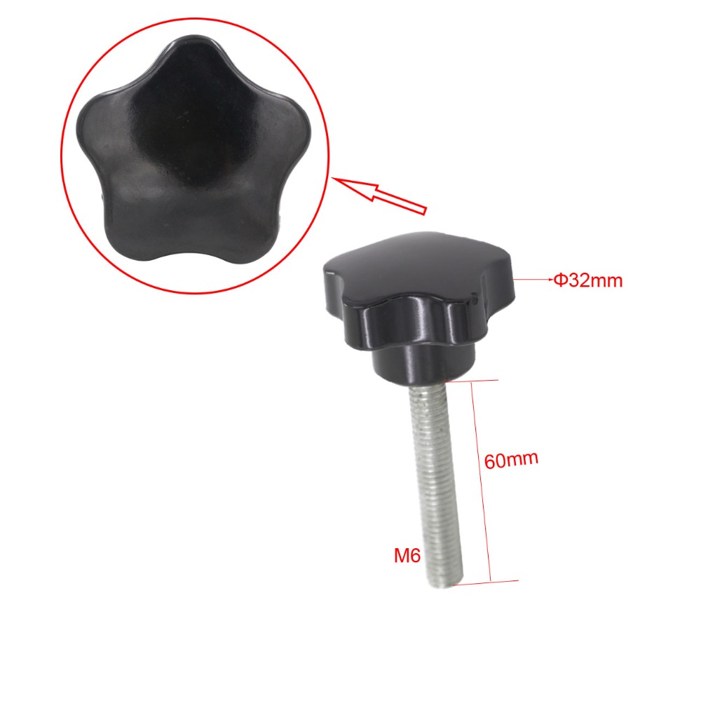 5pcs M6 x 60mm Thread  Star Kn - огляд і ціна Furniture Screw Type