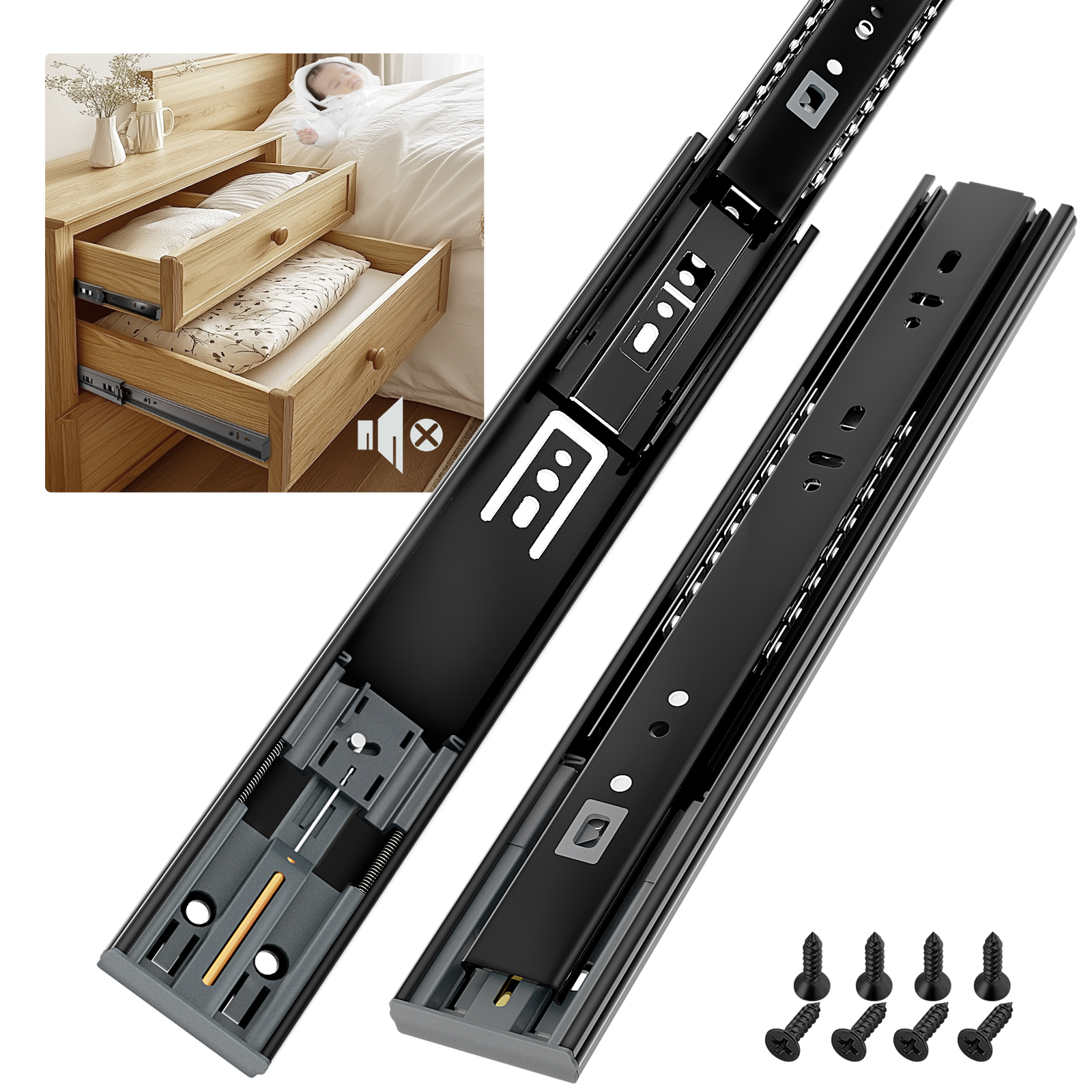 AOLISHENG Soft Close Drawer Sl - огляд і ціна Drawer Slide Pair