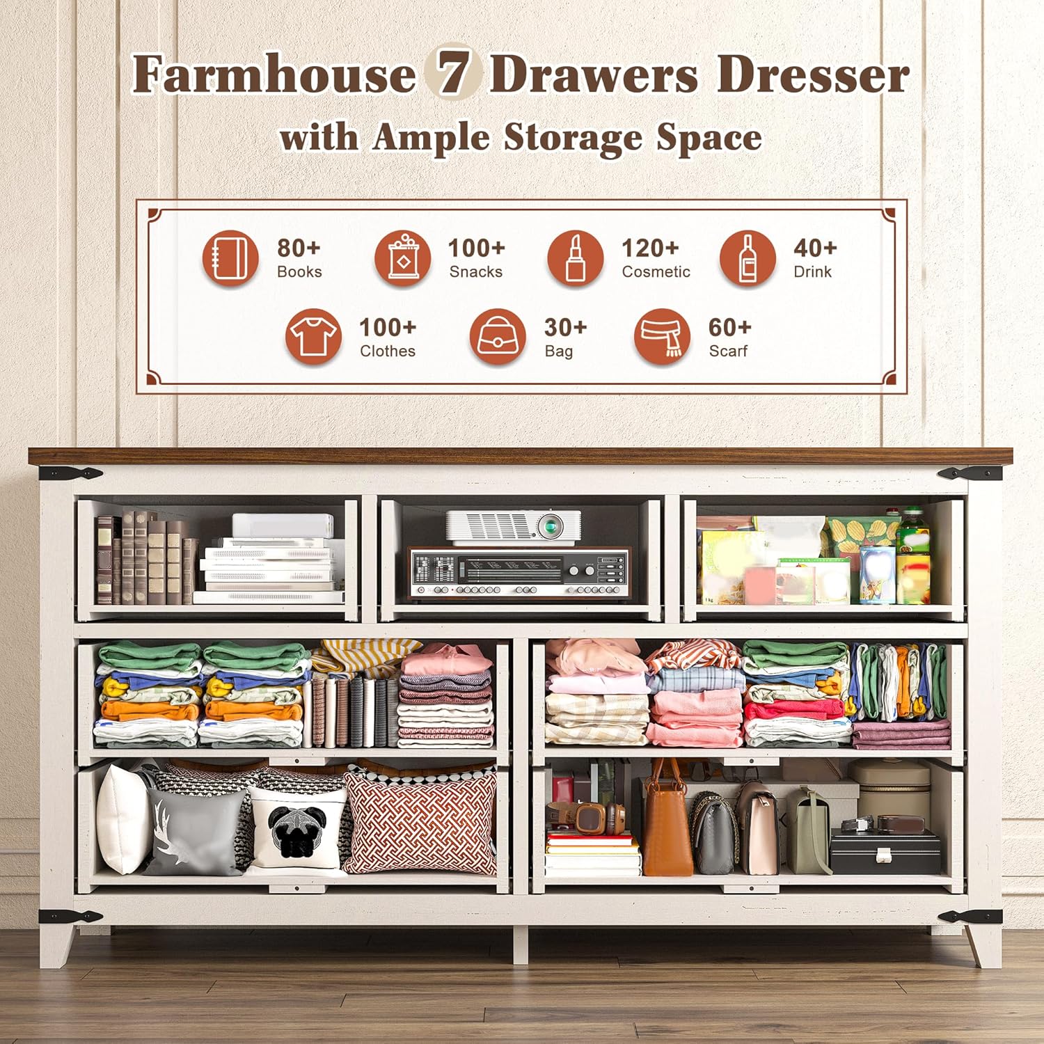 Dresser for Bedroom with 7 Dra - огляд і ціна Drawer Slide Pair